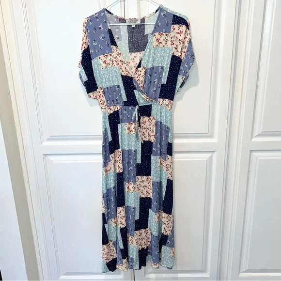 Hayden Los Angeles Patchwork Floral Boho Maxi Dress Prairie Cottagecore S - Picture 9 of 9